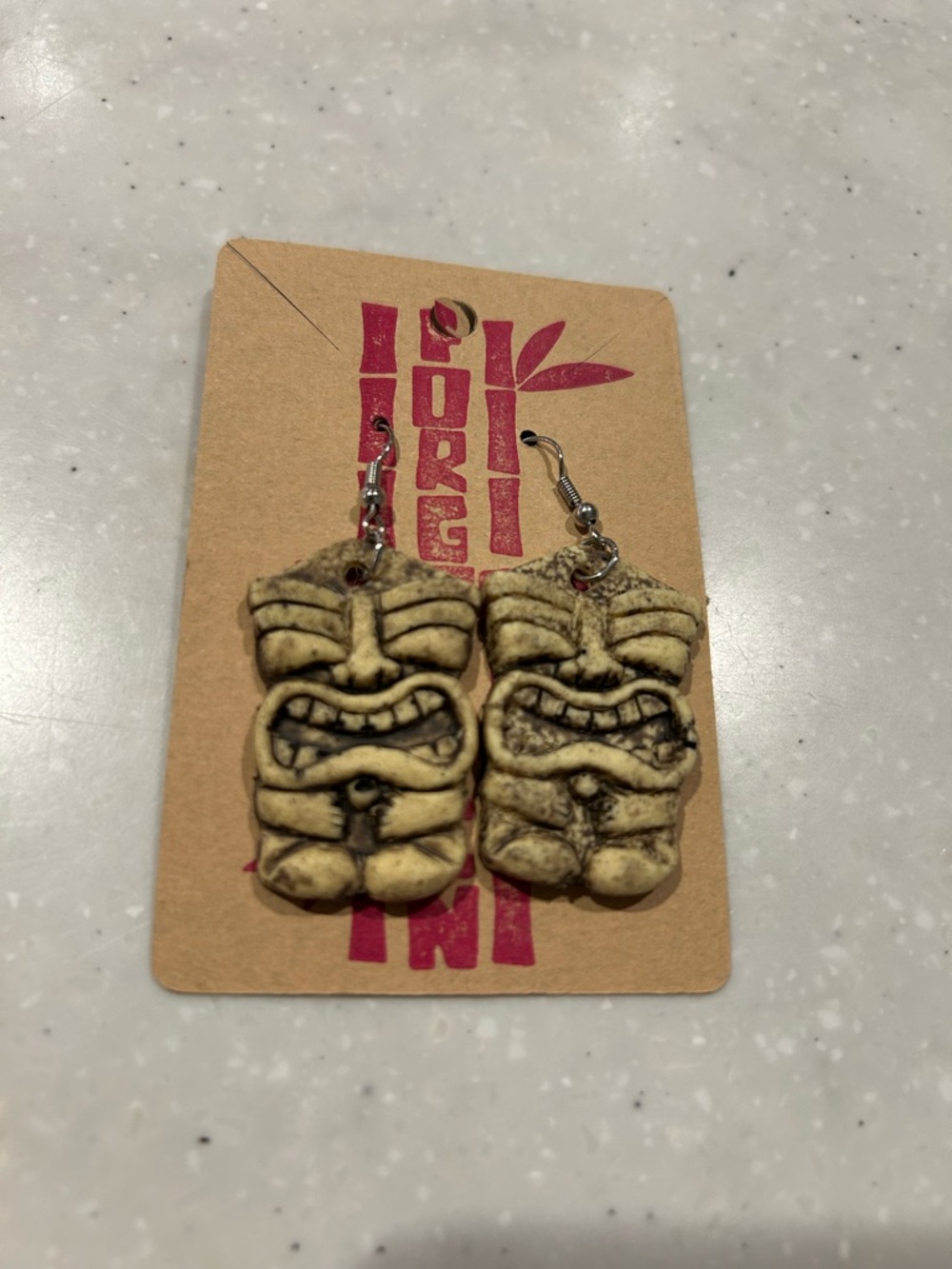 Handcrafted Tiki Dangle Earrings by Forgotten Idols - Picture 5 of 6